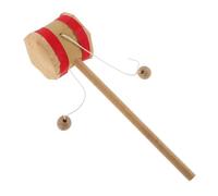 HEALSOPTHY Natural Wood Rattle Drum Dual-use Hand Bell and Spinning Percussion Instrument for Beige Educational Sensory Musical for Boys