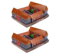 HEALSOPTHY Paper House Sacrifice Supplies 2 Pcs Ghost Paper 3D Model for Ancestor Worship Qingming Festival and Memorial Days