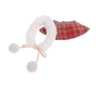 HEALSOPTHY Plaid Hooded Princess Doll Cloak for Holiday Parties Stylish Stuffed Animal Clothes Accessory Festive Christmas Doll Dress Up Cape for Collectors and Creative Play