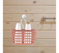 HEALSOPTHY Plastic Shower Basket Hanging Storage Rack with Rotatable Hook, Wall Mounted Organizer for Bathroom Toiletries, Multipurpose Use in Restrooms 3.7X4X7 Inch