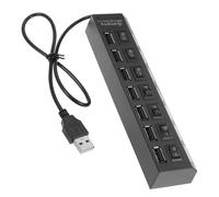 HEALSOPTHY Port USB Hub with LED Indicators High Speed Multi Port Splitter for Laptop Computer Independent Power Saving Design Thick Core Cable for Reliable Connection