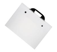 HEALSOPTHY Portable Art Portfolio Bag Transparent White Handheld Artwork Storage Organizer with Handle for Artists Designers Students Lightweight File Folder for Paintings Sketches Posters