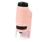 HEALSOPTHY Portable Beginner Microscope for Handheld Biological Magnifier Educational for Early Learning and Science Experiments Pink Plastic Laboratory Accessory for School