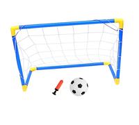 HEALSOPTHY Portable Foldable Soccer Goals for Backyard Blue Football Training Net Door for Childrens Outdoor Games and Parent Activities for Camping Beach Park Fun