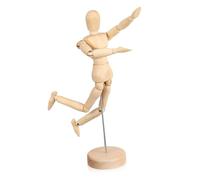HEALSOPTHY Posable Wooden Drawing Mannequin Figure 8-inch Human Model for Artists Movable Joints and Flexible Body, Natural Wood Sculpture for Desk Decoration and Sketching Practice