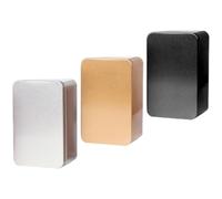 HEALSOPTHY Rectangular Tin Box with Lid Storage Containers with Movable Cover Design 3pcs Or for Organizing Small to Medium Items, Tinplate and Storing Green Tea Suitable for Home Decoration