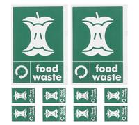 HEALSOPTHY Recycling Recycle Stickers Self Adhesive Stickers 10pcs Garbage Sorting Labels for Walls Public Spaces Food Waste Bin Sticker Decals Easy Removal