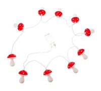 HEALSOPTHY Red Mushroom LED String Lights 1.5m 10 LEDs Battery Operated Mushroom Fairy Lights for Bedroom Christmas Party Wedding Decoration