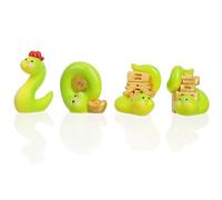 HEALSOPTHY Resin Snake Figurines Cute Charming Traditional Snake Sculptures 4pcs Tabletop Animal Decorations Bringing Blessings and Resistant to Wear, Chinese New for Mantels and Shelves