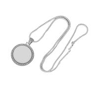 HEALSOPTHY Round Bezel Pendant Blank for Sublimation Heat Transfer Printing Minimalist European American Style DIY Hanging Charm for Photo Jewelry Making