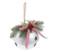 HEALSOPTHY Rustic Pine Cone Christmas Bell Hanging Decor Large Vintage Iron Xmas Pendant for Tree and Ceiling DIY Holiday Ornament Festive Winter Party Decoration