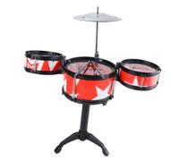 HEALSOPTHY S Musical Drum Kit for Early Education Red Three-drum for Boys and Promotes Creativity Hand-eye Coordination and Cognitive Development Safe Plastic Instrument