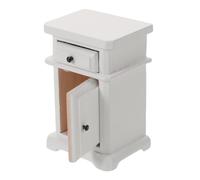 HEALSOPTHY Scale Wooden Dollhouse Bedside Table Miniature Nightstand for Dollhouse Bedroom Furniture Collectors Fairy Garden Accessories Cabinet