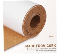 HEALSOPTHY Self-Adhesive Cork Roll Corkboard Sheet for Photo Pinning Memo Display Home Office Decor Multifunctional Shelf Liner