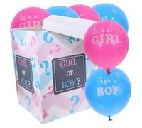 HEALSOPTHY Shower Gender Reveal Balloon Box with Pink Blue Balloons Chic Box for Birthday Party Decorations Unique Photo Prop for Shower and Gender Reveal Celebration