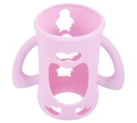 HEALSOPTHY Silicone Bottle Sleeve for Glass Bottles Drop Protective Cover High Temperature Resistant and Wear Resistant Easy to Install for Safe Feeding Pink