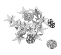 HEALSOPTHY Silver Star Pin Brooch Small Five-pointed Lapel Badge with Secure Butterfly Clutch for Men Collar Hat Backpack Patriotic Memorial Day Independence Day Accessory