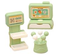 HEALSOPTHY Simulated Cash Register for Dollhouse Realistic Plastic Cashier Model with Lollipop Prop Educational Plaything to Develop Cognitive Skills Lightweight