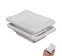 HEALSOPTHY Snack Serving Tray Japanese-Style 2 Pcs White Ceramic Rectangular Appetizer Serving Plates Resistant to Breakage for Soy Sauce and Condiments for Everyday Use