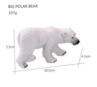 HEALSOPTHY Solid Polar Bear Model Figurine Plastic Miniature for Home Desk Decoration Lifelike Animal Ornament for Christmas Educational and Landscape Scene Accessory