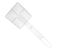 HEALSOPTHY Stainless Steel Slag Scoop Spoon with Smooth Handles and High Strength, Square Shape Frying Scoop for Kitchen Essential Food Filtering Tool and Practical Cooking Use