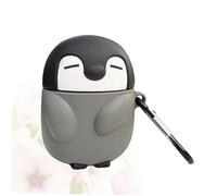 HEALSOPTHY Stereoscopic Penguin Silicone Protective Case for with Hook Cartoon Shockproof Cover for Wireless Earbuds Drop Shell Compatible with Generation Charging Case