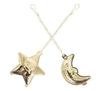 HEALSOPTHY Tea Infuser Set Loose Tea Filter 2pcs with Chain Stainless Steel Star and Moon Shaped for Home and Office Use