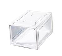HEALSOPTHY Transparent Stackable Shoe Storage Box with Acrylic PP Plastic Stable Slip Groove Design Large Capacity Organizer for Men and Women Space Saving Shoe Cabinet and Quick Access