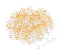 HEALSOPTHY Twisted Jump Rings for DIY Jewelrymaking and Educational Projects 600pcs Silver and Golden Metal Connectors with Elegant Faceted Design Seamless Connection and Bulk Supply