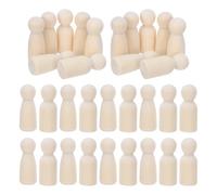 HEALSOPTHY Unfinished Wooden Peg Doll Bodies 45mm Paintable Male and Female Figures 80pcs Portable Craft Kit for Painting Projects Suitable and Group Participation