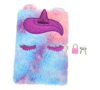 HEALSOPTHY Unicorn Diary with Secure Lock Plush Furry Cover and Charming Illustration Lockable Journal for Private Writings School Travel and Creative Expression