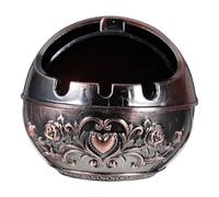 HEALSOPTHY Unique Stylish Metal Ashtray Lid Portable Ash Tray for Home and Outdoor Use Impact-resistant Round Ashtray for Smokers for Patio and Travel
