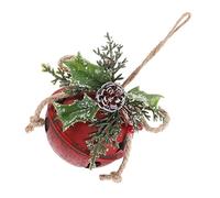 HEALSOPTHY Vintage Pine Cone Berry Bell DIY Hanging Pendant Lightweight Xmas Christmas Decoration Compact Rustic Red Iron Bell Ornament for Holiday Crafts and Photo Props