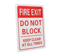 HEALSOPTHY Weather Resistant Emergency Fire Exit Sign Safety Reminder Label Do Not Block Keep Clear Caution Sign for Walls and Doors Indoor Outdoor Compliance Safety Regulation