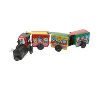 HEALSOPTHY Wind Up Retro Clockwork Train with Three Carriages Energy Saving No Battery Design Bright Craftsmanship for Boys and Portable Indoor Outdoor Home Decor