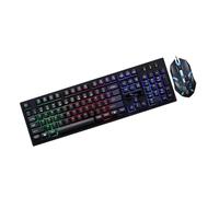 HEALSOPTHY Wired Gaming Keyboard and Mouse Set with Luminous Keys and Non-conflict Design, Plastic Construction, 104-key Mechanical Keyboard and 4-key Mouse Combo for Office and Home Use
