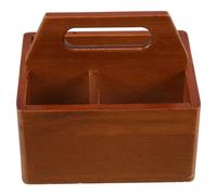 HEALSOPTHY Wood Drink Packet Organizer with Dividers Vintage Style Solid Wood Compartment Box for Tea Bags Coffee Station Kitchen Pantry Multipurpose Desktop Storage with Handle for Office