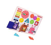 HEALSOPTHY Wooden Busy Board Educational Plaything Lightweight Montessori for Developing Hand Eye Coordination Logical Thinking and Creativity Early Learning Skill Building