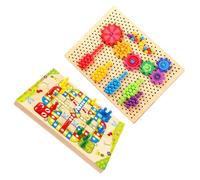HEALSOPTHY Wooden Flying Chess Board Game Educational Puzzle for Boys and Smooth Surface with Rounded Corners Cognitive Development and Hand-brain Coordination for Family Travel and Party
