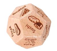 HEALSOPTHY Wooden Food Decider Dice Multi-Sided Tiny Food Decision Dice for Party Games and Dinner Choice Accessory for Family and Friends