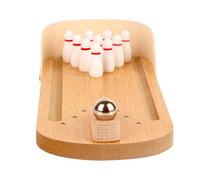 HEALSOPTHY Wooden Mini Bowling for Parrots and Birds with Movable Orbit and Two Straight Grooves, Educational Pet for Daily Play to Keep Parrots Busy and Enhance Intelligence