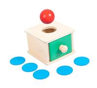 HEALSOPTHY Wooden Montessori Coin and Ball Drop Box for Boy Girl Months Educational Practical Learning Game Fine Motor Skill Development and Color Recognition Preschool