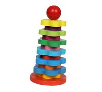 HEALSOPTHY Wooden Rainbow Column Stacking Educational Building Blocks for Safe Non-toxic Material Enhances Hand-eye Coordination Logical Thinking and Creativity Development