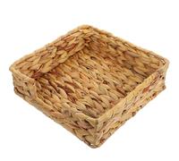 HEALSOPTHY Woven Straw Storage Basket Square 18X18X7Cm, Desktop Tissue Holder and Organizer, Decorative Home Storage Bin for Shelves and Desk