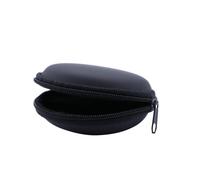 HEALSOPTHY Zippered Hard Carrying Case Earphone Storage Bag for Wired Headphones and Mp3 Players, Portable Protective Earbuds Organizer Suitable for Travel and Daily Use, Black