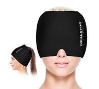 HEALSTOK Cold Hat, Ice Cap, Ice Head Wrap, Cold & Hot Therapy Reusable 360 Compression Flexible Ice Pack Head Wrap, Cold Head Park Wrap. Black