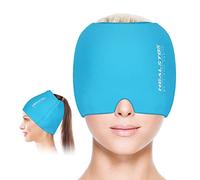 HEALSTOK Head Ice Hat, Ice Cap for Head, Ice Head Wrap, Cold & Hot Therapy Reusable 360 Compression Flexible Ice Pack Wrap. Blue