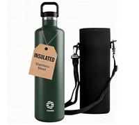 Healter 1.75 litre Water Bottle Stainless Steel | Double Wall Insulated Canteen | Eco Reusable Bottle | Plastic Free and Leakproof Metal Water Bottle for Camping and Outdoor Sports(Green)