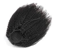 Health 10"-24" Natural Black Brazilian Hairs Afro Ponytails Hair Pieces Drawstring Extensions Afro Kinky Curly Human Ponytail Personal Care(24inch(150g))