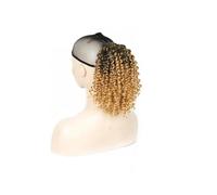 Health 10 Inch Drawstring Ponytail Afro Kinky Curly Pony tail Extension Synthetic Hair Pieces for Women Personal Care(Brown mix blonde)